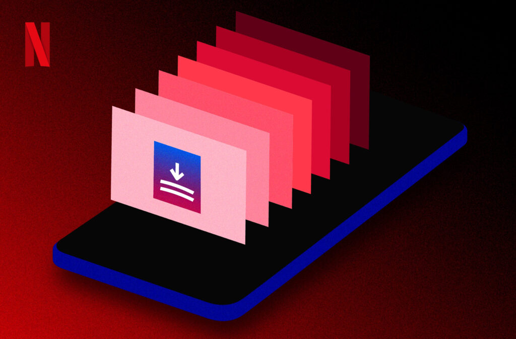 Netflix official illustration of downloading a season to a phone