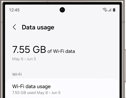 Data usage screen
