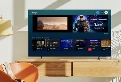 Samsung smart television showing its apps menu